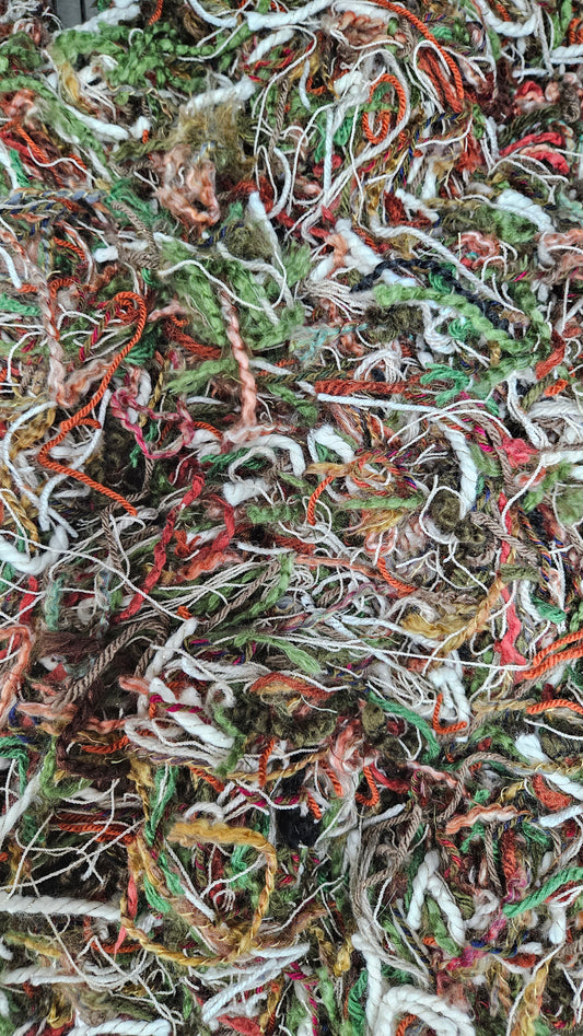 SNOW WHITE - hand-cut vintage novelty yarns for fiber blending - 2 oz | 57 g