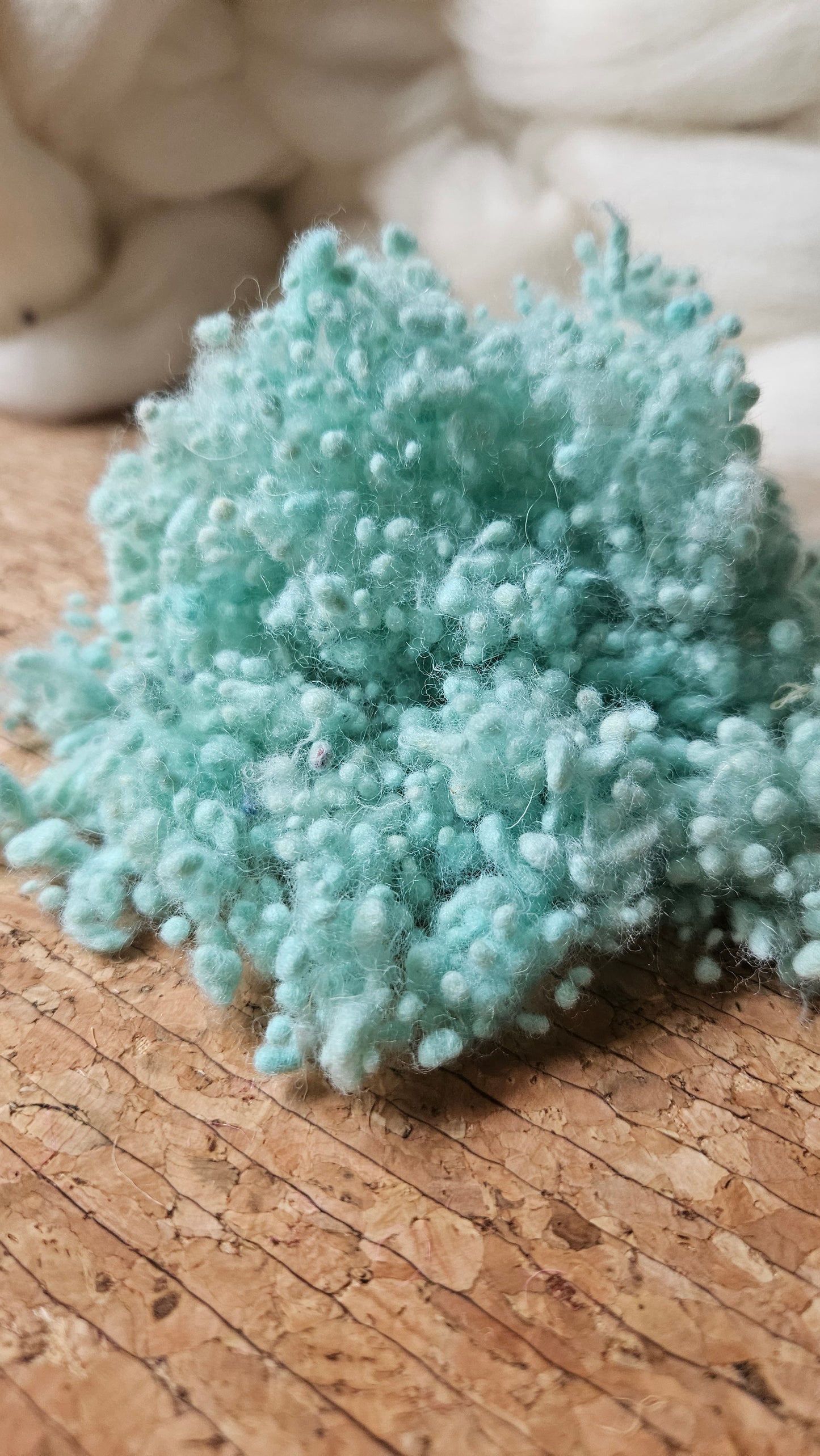 BLUE GLOW - hand-dyed uv reactive fine wool nepps for fiber blending and felting - 1 oz | 28 g