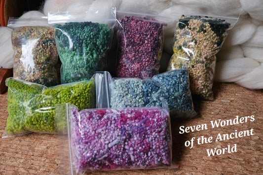 RHODES - hand-dyed fine wool nepps for fiber blending and felting - 1 oz | 28 g