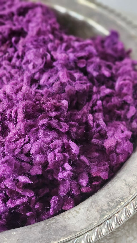 IRIS - rare hand-dyed cotton nepps for fiber blending, felting, and papermaking - 1 oz | 28 g
