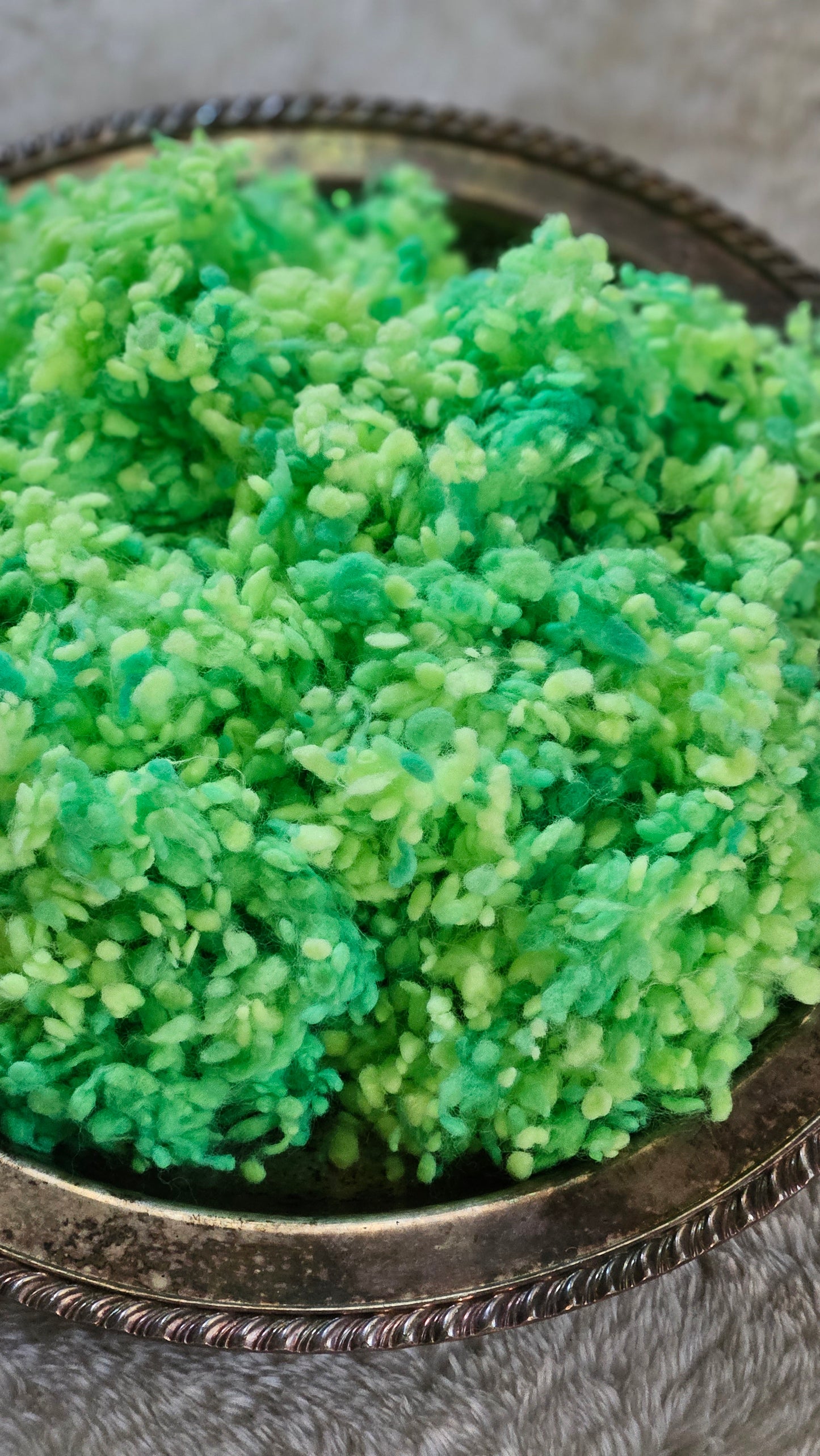 WASABI - rare hand-dyed cotton nepps for fiber blending, felting, and papermaking - 1 oz | 28 g