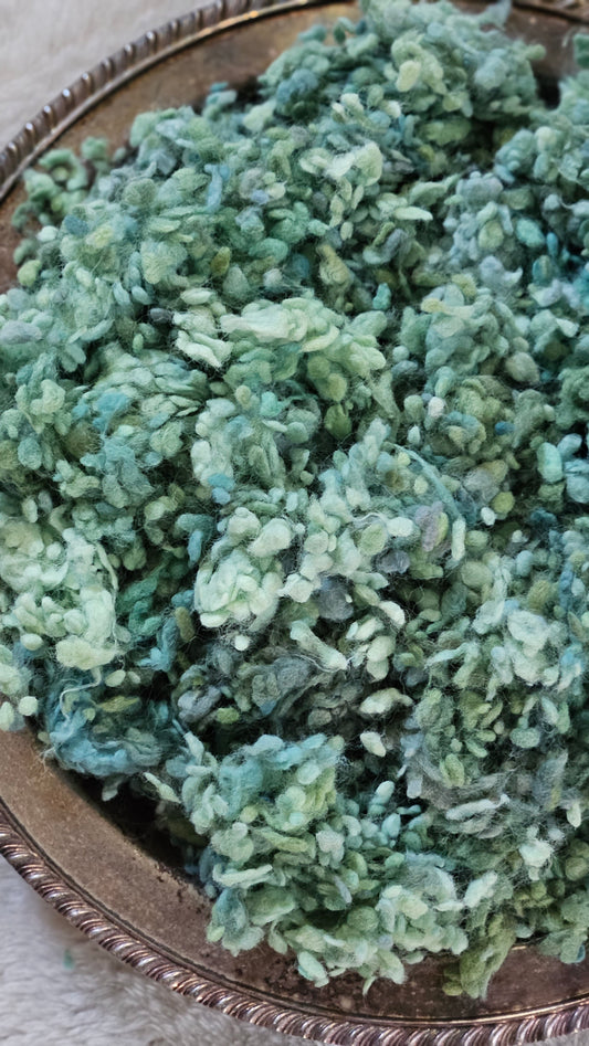 SUCCULENT - rare hand-dyed cotton nepps for fiber blending, felting, and papermaking - 1 oz | 28 g