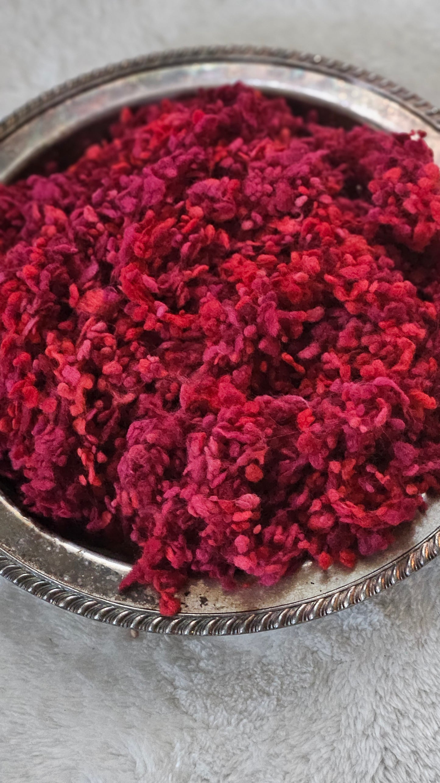 CHRYSANTHEMUM - rare hand-dyed cotton nepps for fiber blending, felting, and papermaking - 1 oz | 28 g