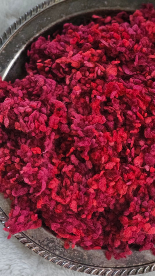 CHRYSANTHEMUM - rare hand-dyed cotton nepps for fiber blending, felting, and papermaking - 1 oz | 28 g