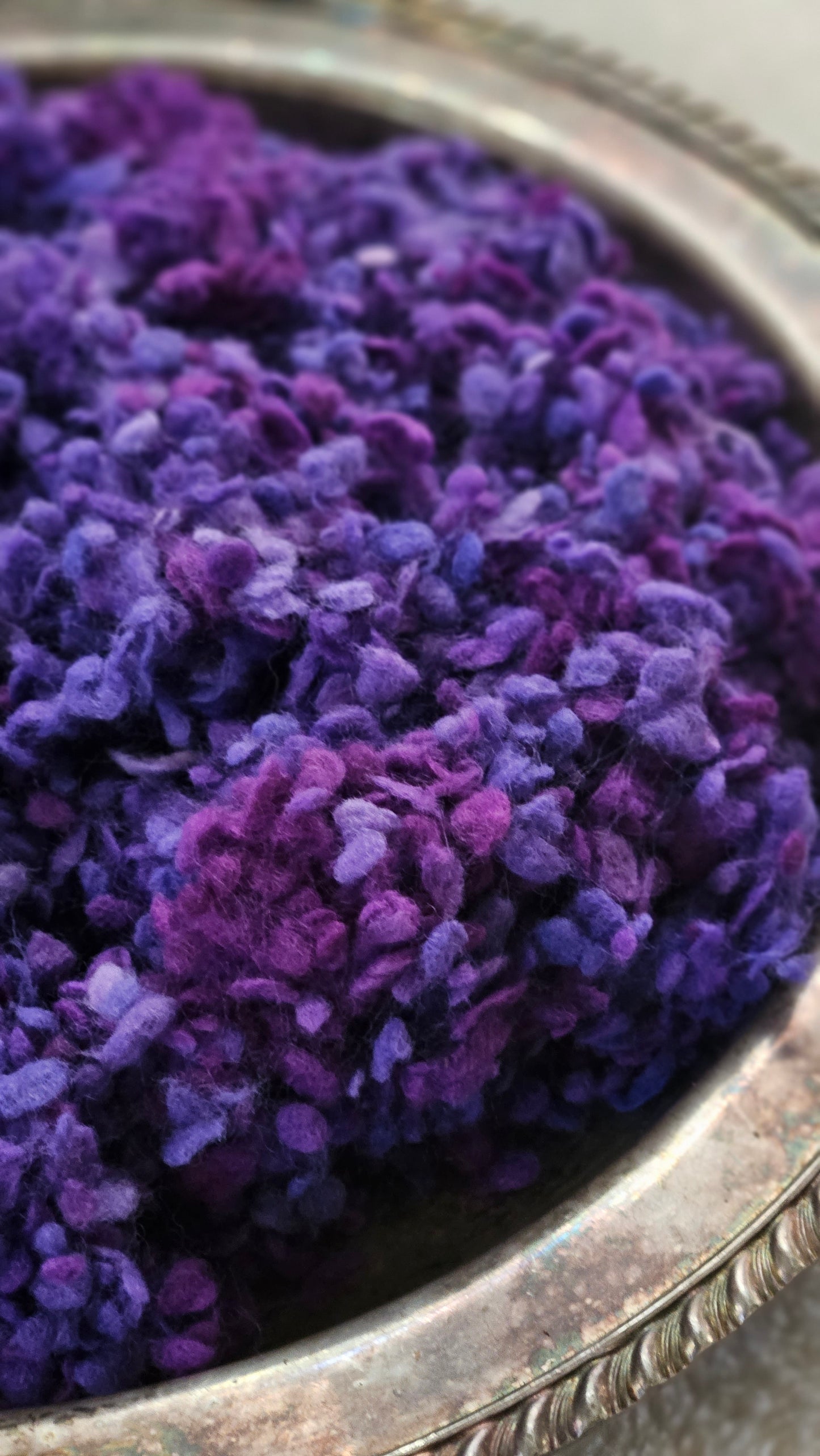 LUPINE - rare hand-dyed cotton nepps for fiber blending, felting, and papermaking - 1 oz | 28 g