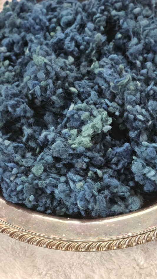 EUCALYPT - rare hand-dyed cotton nepps for fiber blending, felting, and papermaking - 1 oz | 28 g