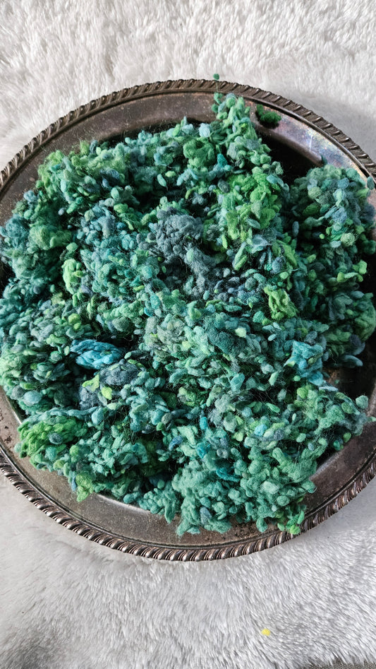 HOSTA - rare hand-dyed cotton nepps for fiber blending, felting, and papermaking - 1 oz | 28 g