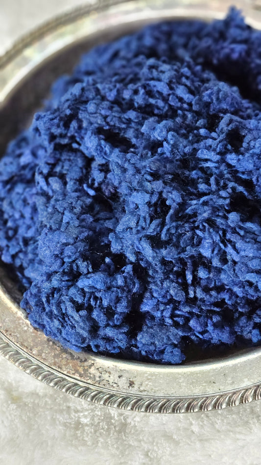 CORNFLOWER - rare hand-dyed cotton nepps for fiber blending, felting, and papermaking - 1 oz | 28 g