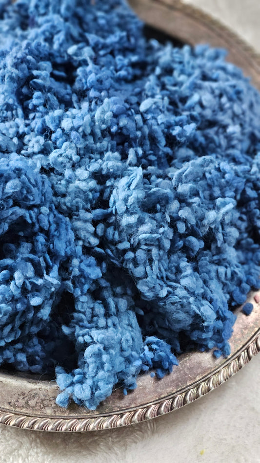 HYDRANGEA - rare hand-dyed cotton nepps for fiber blending, felting, and papermaking - 1 oz | 28 g