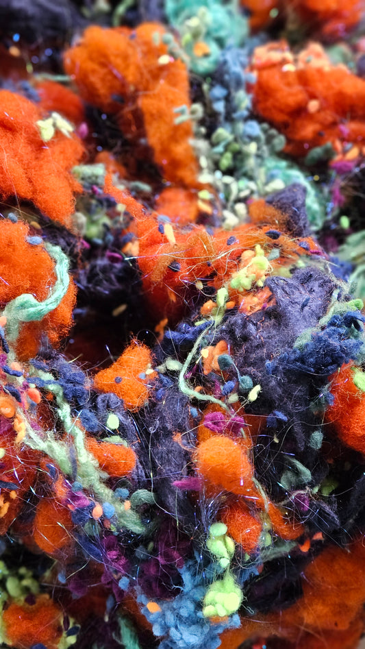 FIRE OPAL - limited edition hand-dyed fiber art texture for blending, felting, and papermaking - 1.5 oz | 43 g