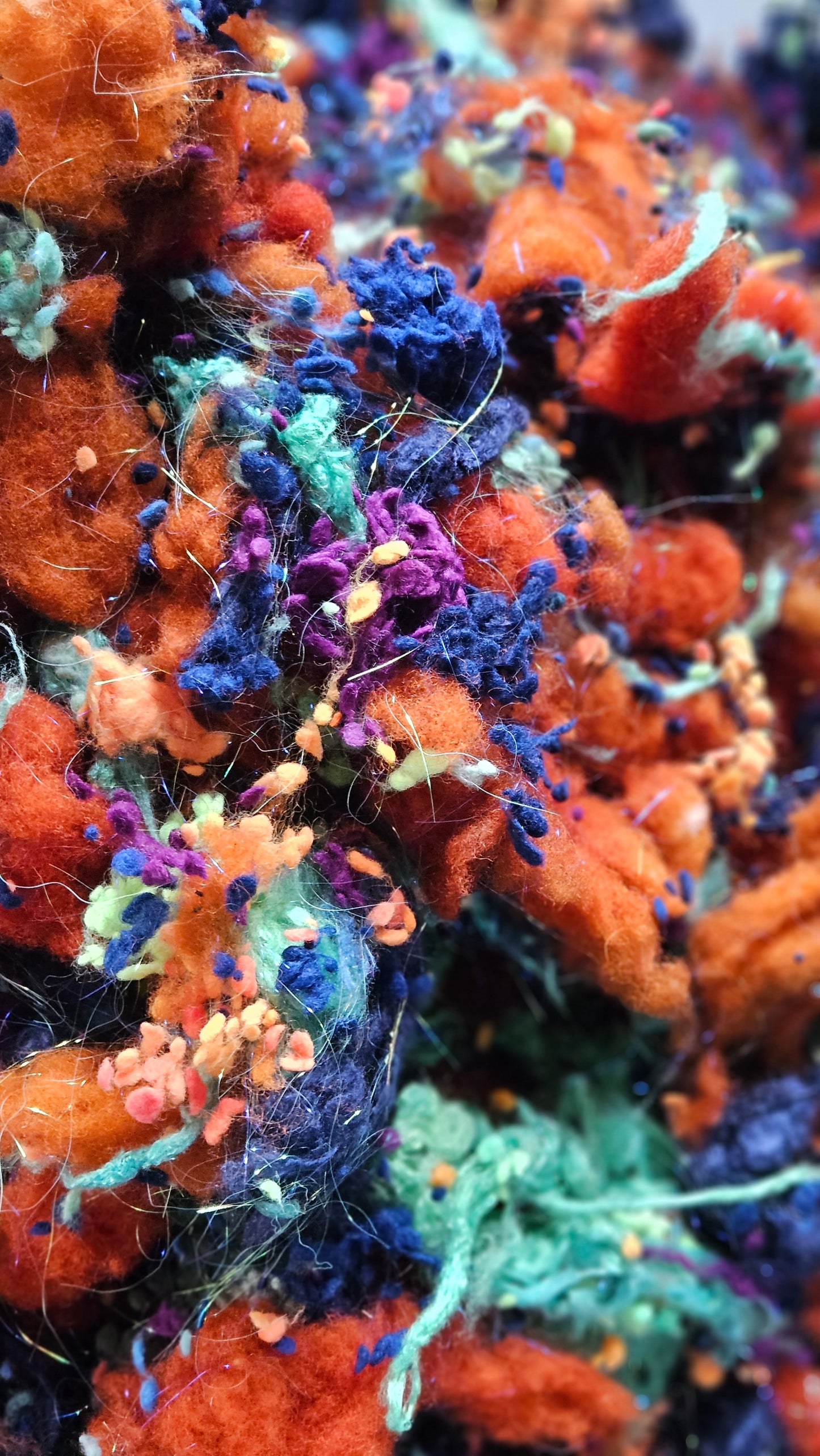 FIRE OPAL - limited edition hand-dyed fiber art texture for blending, felting, and papermaking - 1.5 oz | 43 g