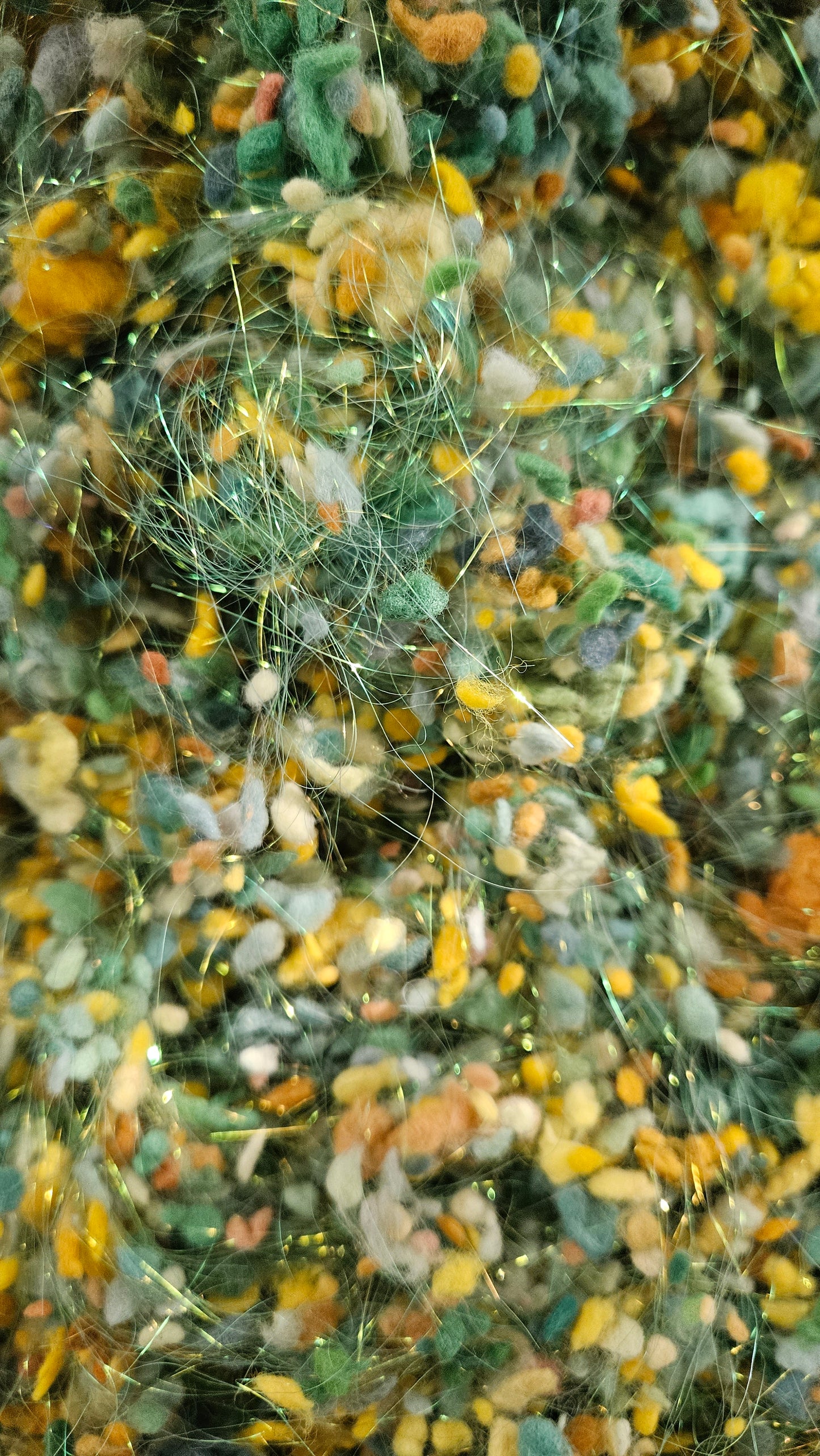 OLIVE GROVE - rare hand-dyed cotton nepps with sparkle for fiber blending, felting, and papermaking - 1 oz | 28 g