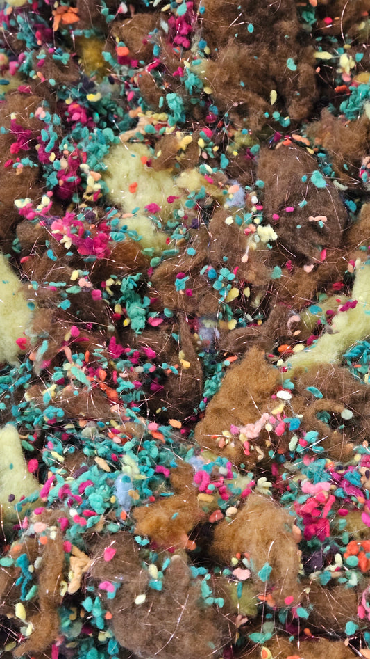 FALLING LEAVES - limited edition hand-dyed fiber art texture for blending, felting, and papermaking - 2 oz | 57 g