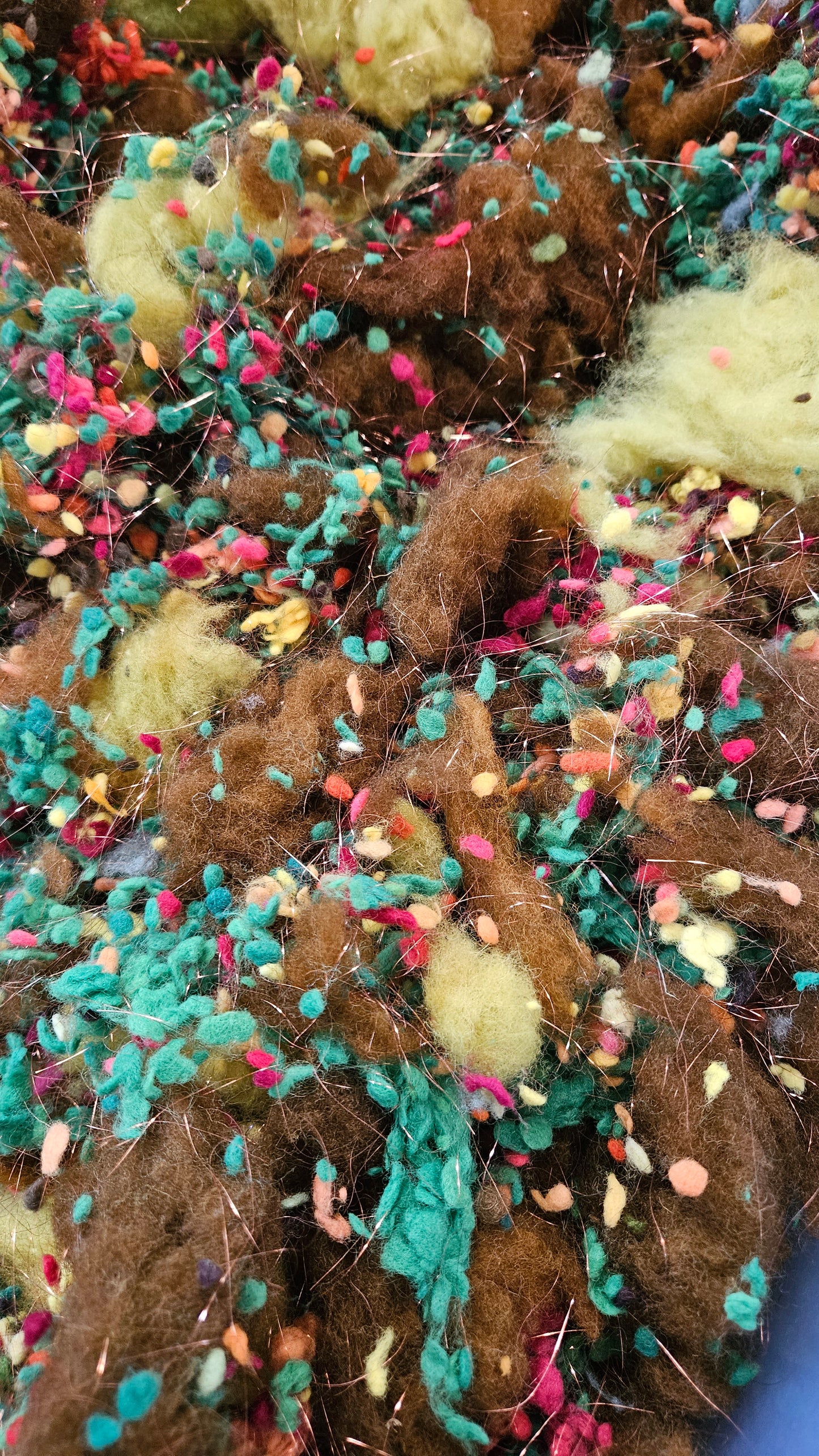 FALLING LEAVES - limited edition hand-dyed fiber art texture for blending, felting, and papermaking - 2 oz | 57 g