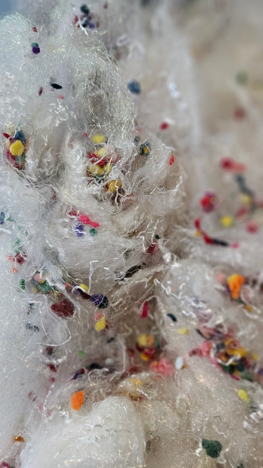 TURKISH DELIGHT - faux silk limited edition hand-dyed fiber art texture for blending, felting, and papermaking - 2 oz | 57 g