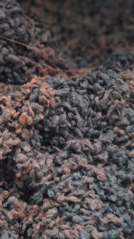 LICORICE - rare hand-dyed cotton nepps for fiber blending, felting, and papermaking - 1 oz | 28 g
