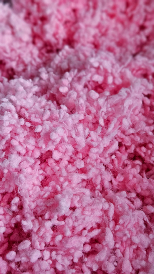 TEA ROSE - rare hand-dyed cotton nepps for fiber blending, felting, and papermaking - 1 oz | 28 g