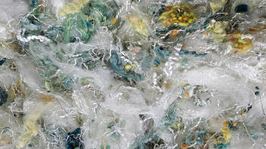 PISTACHIO - faux silk limited edition hand-dyed fiber art texture for blending, felting, and papermaking - 2 oz | 57 g