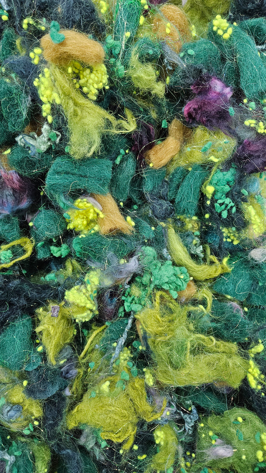 GREEN GABLES - heritage wool limited edition hand-dyed fiber art texture for blending, felting, and papermaking - 2 oz | 57 g