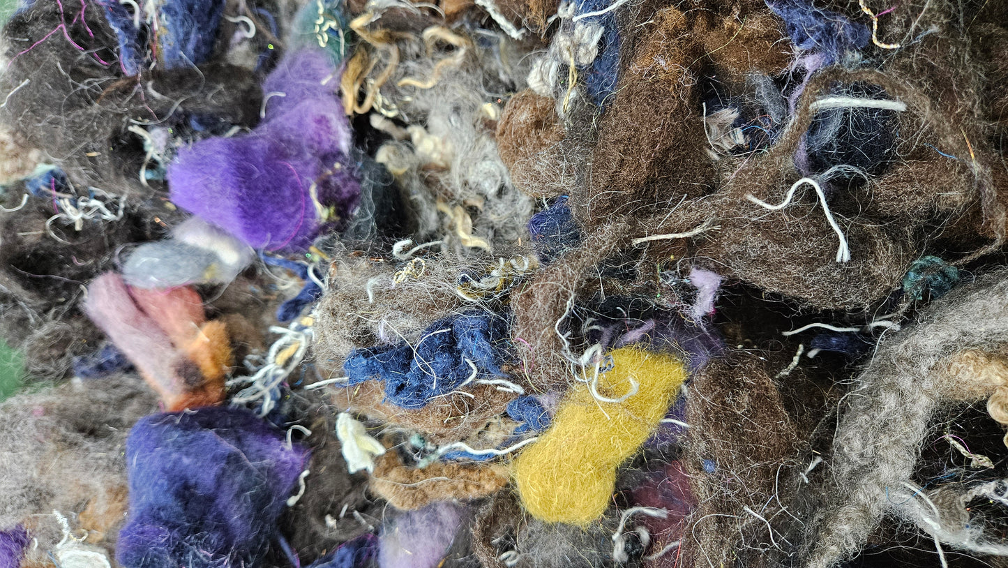 MARILLA - heritage wool limited edition hand-dyed fiber art texture for blending, felting, and papermaking - 2 oz | 57 g