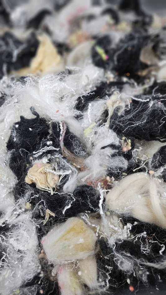 DIANA - heritage wool limited edition hand-dyed fiber art texture for blending, felting, and papermaking - 2 oz | 57 g