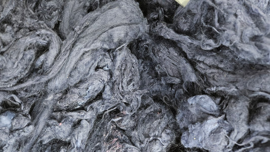 NAVY BLUE - dyed bamboo faux-silk locks for blending, felting, and papermaking - 1 oz | 28 g