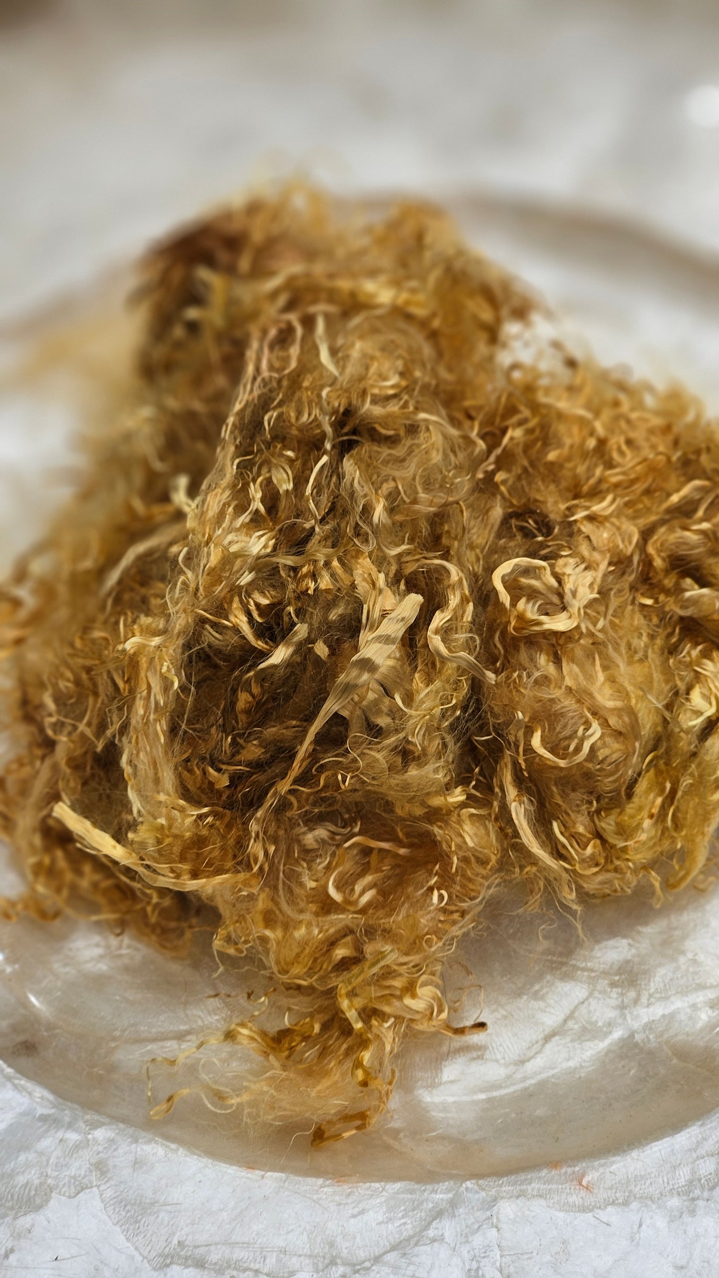 GOLD - hand-dyed eucalyptus crimp faux-silk for art yarn embellishing, fiber blending, felting, and papermaking - 1 oz | 28 g