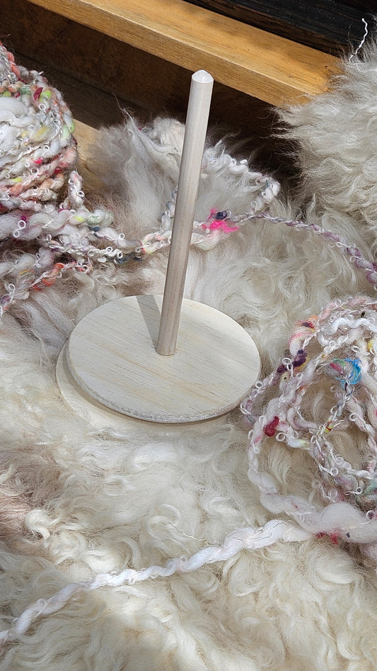 YARN CAKE SPINNER - hold your cakes of yarn while you knit or crochet - handmade in Corian - 4 inch base 1