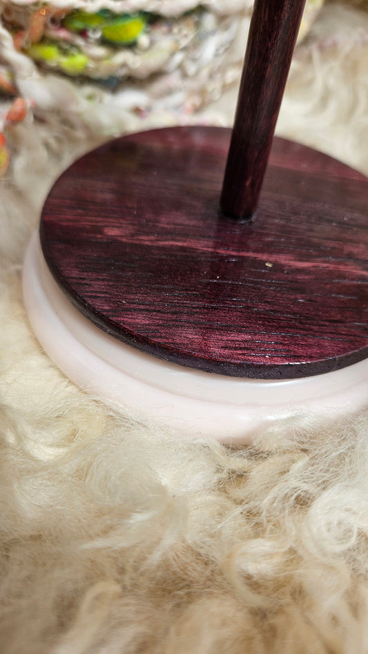 YARN CAKE SPINNER - hold your cakes of yarn while you knit or crochet - handmade in Corian - 4 inch base 2