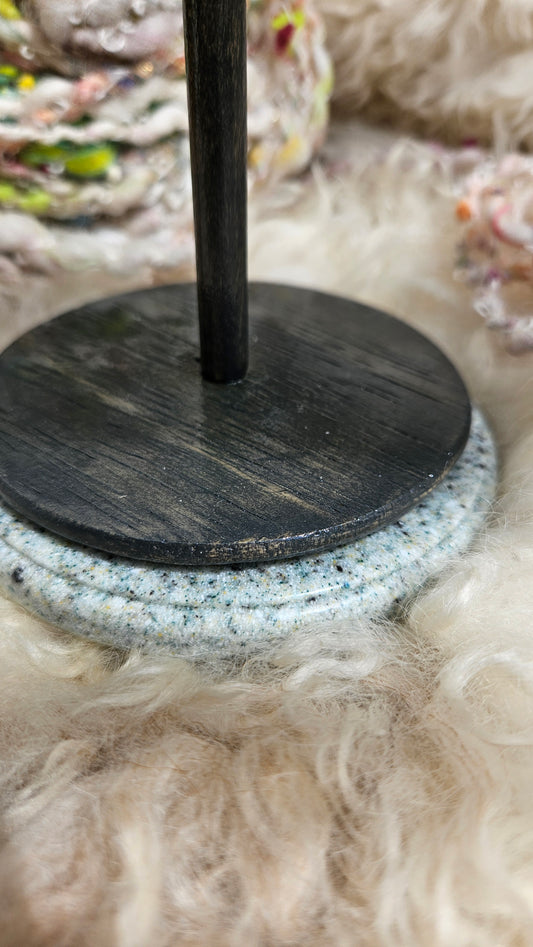 YARN CAKE SPINNER - hold your cakes of yarn while you knit or crochet - handmade in Corian - 4 inch base 3