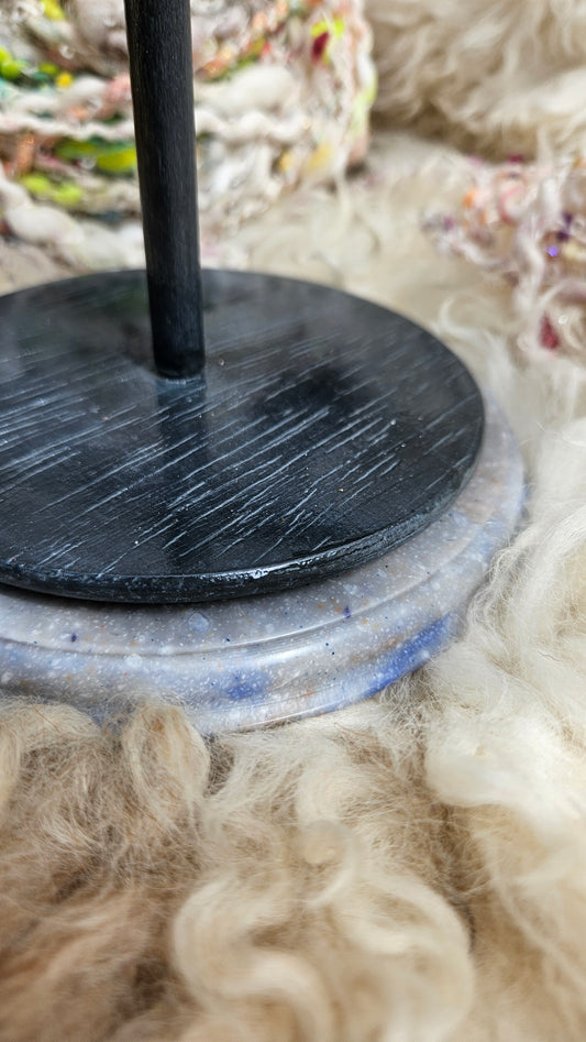 YARN CAKE SPINNER - hold your cakes of yarn while you knit or crochet - handmade in Corian - 6 inch base 1