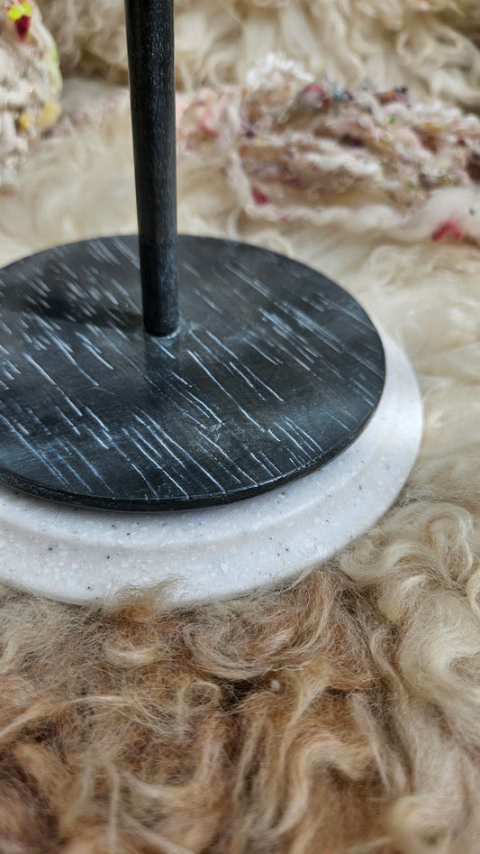 YARN CAKE SPINNER - hold your cakes of yarn while you knit or crochet - handmade in Corian - 6 inch base 2