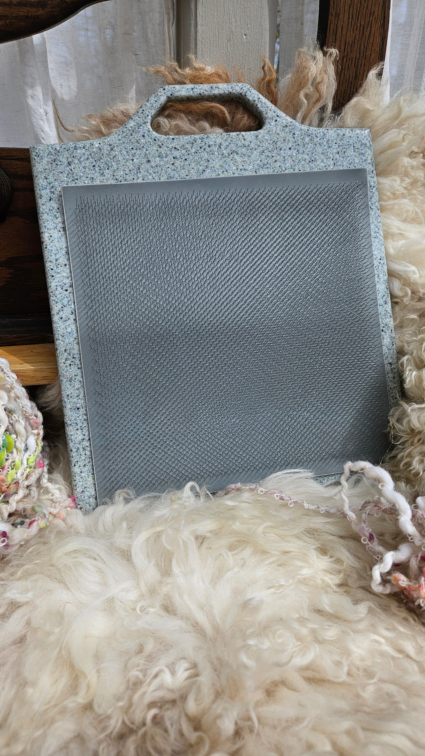 CORIAN BLENDING BOARD - handmade 12 inch 72 TPI blending board for creating rolags and batts - 12A