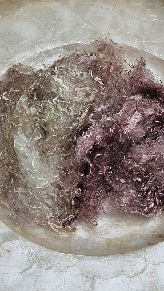 BRONZE - hand-dyed eucalyptus crimp faux-silk for art yarn embellishing, fiber blending, felting, and papermaking - 1 oz | 28 g