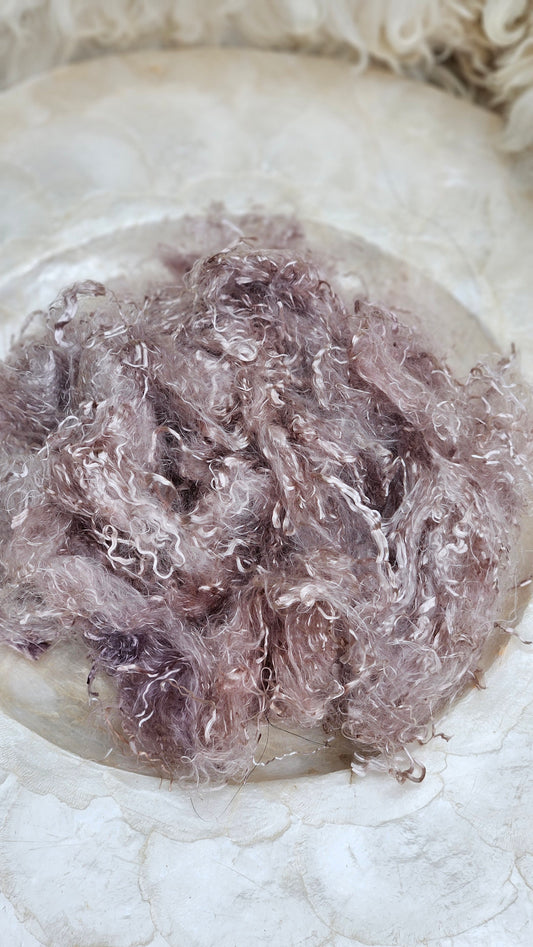 COOL ROSE GOLD - hand-dyed eucalyptus crimp faux-silk for art yarn embellishing, fiber blending, felting, and papermaking - 1 oz | 28 g