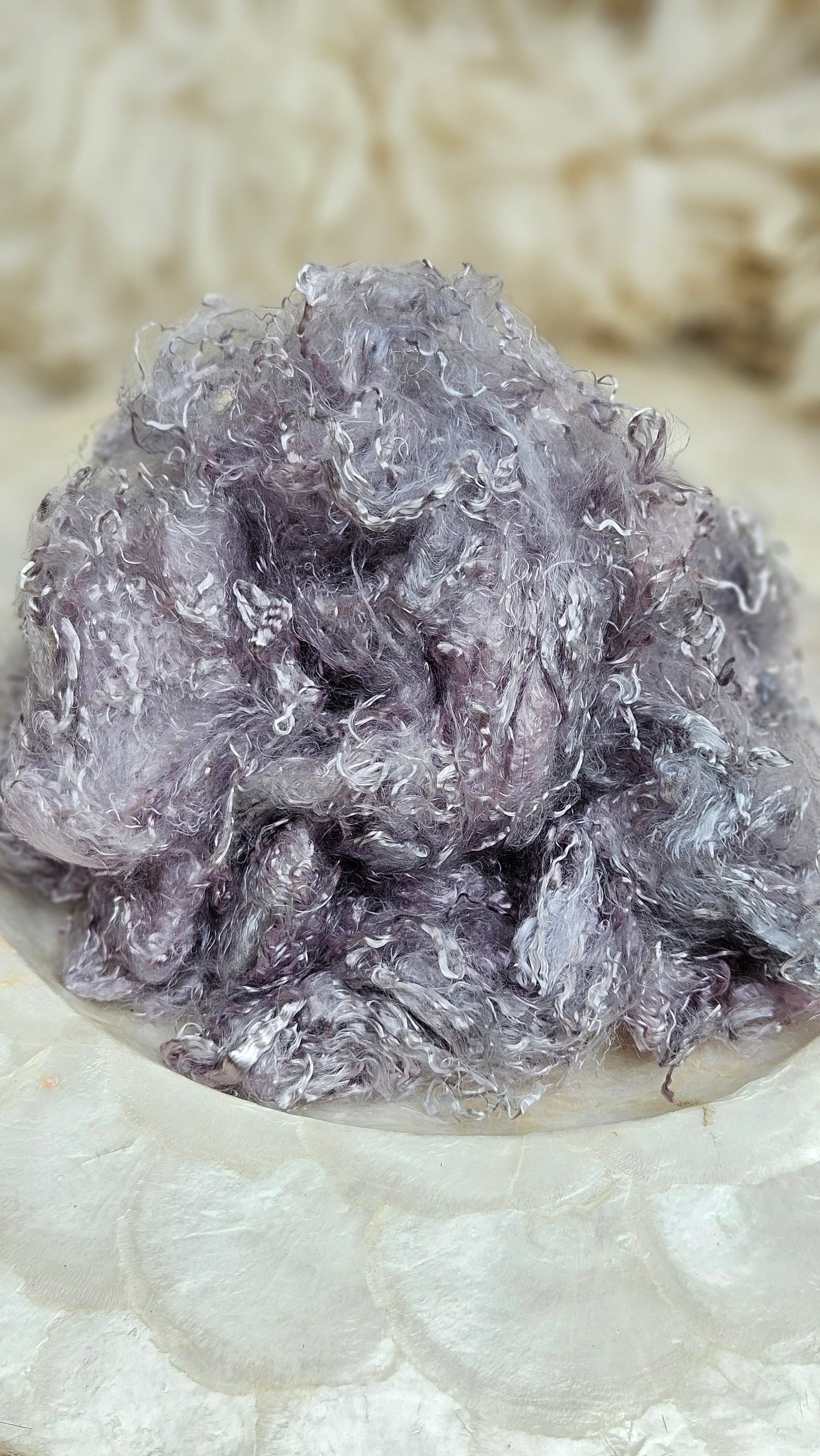 TITANIUM - hand-dyed eucalyptus crimp faux-silk for art yarn embellishing, fiber blending, felting, and papermaking - 1 oz | 28 g