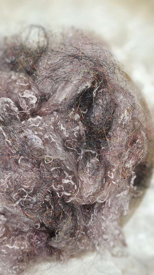 SILVER SPARKLE - hand-dyed eucalyptus crimp faux-silk with Angelina sparkle for art yarn embellishing, fiber blending, felting, and papermaking - 1 oz | 28 g