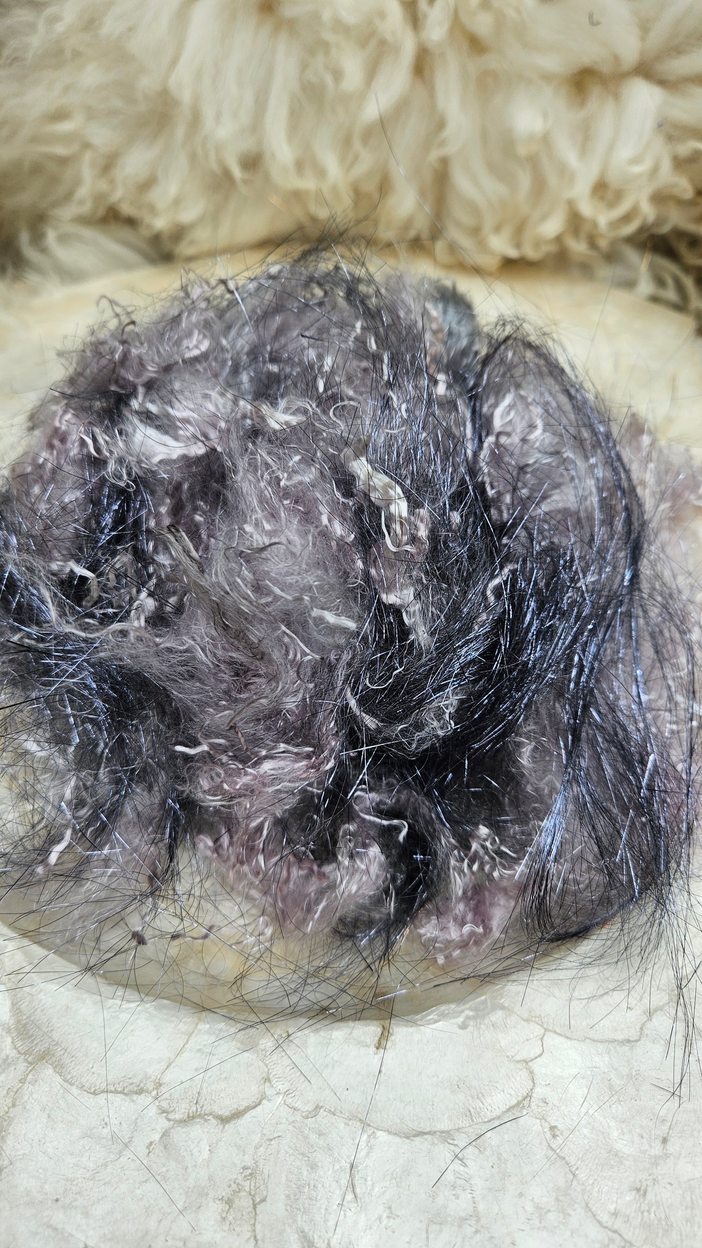 TITANIUM SPARKLE - hand-dyed eucalyptus crimp faux-silk with Angelina sparkle for art yarn embellishing, fiber blending, felting, and papermaking - 1 oz | 28 g