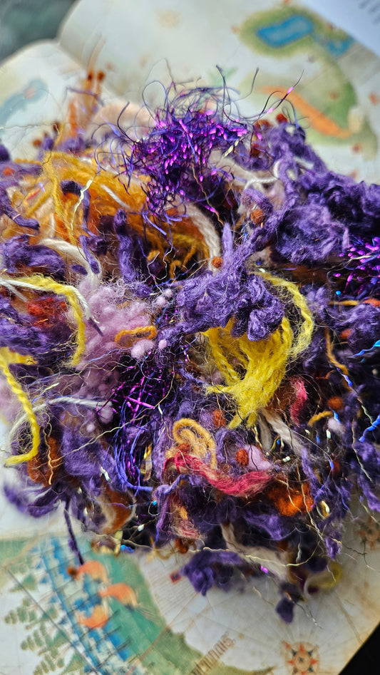 NIPPUR - recycled bamboo limited edition hand-dyed fiber art texture for blending, felting, and papermaking - 1.5 oz | 42 g