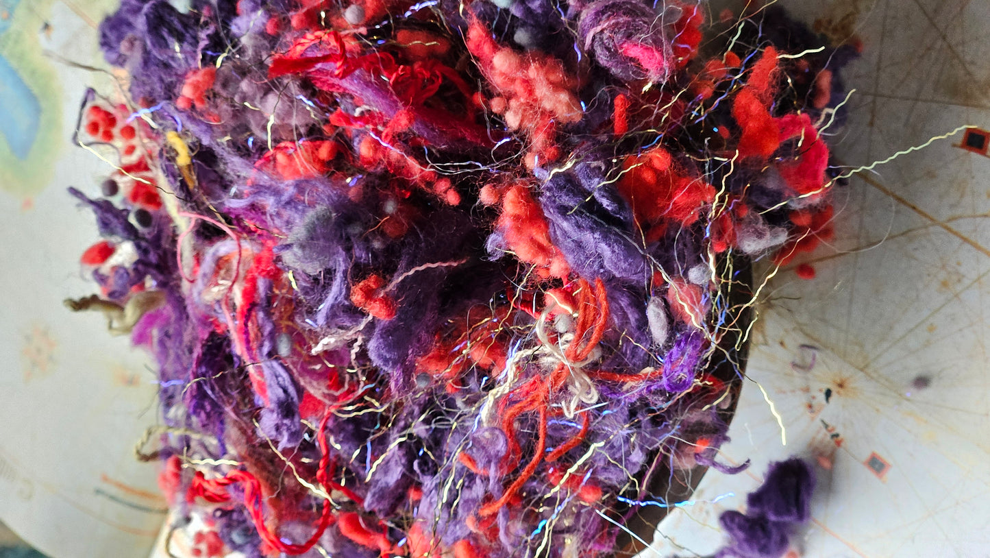 NIMRUD - recycled bamboo limited edition hand-dyed fiber art texture for blending, felting, and papermaking - 1.5 oz | 42 g