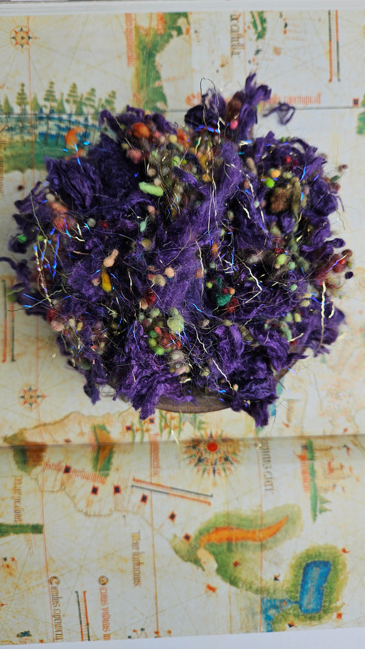 ERIDU - recycled bamboo limited edition hand-dyed fiber art texture for blending, felting, and papermaking - 1.5 oz | 42 g