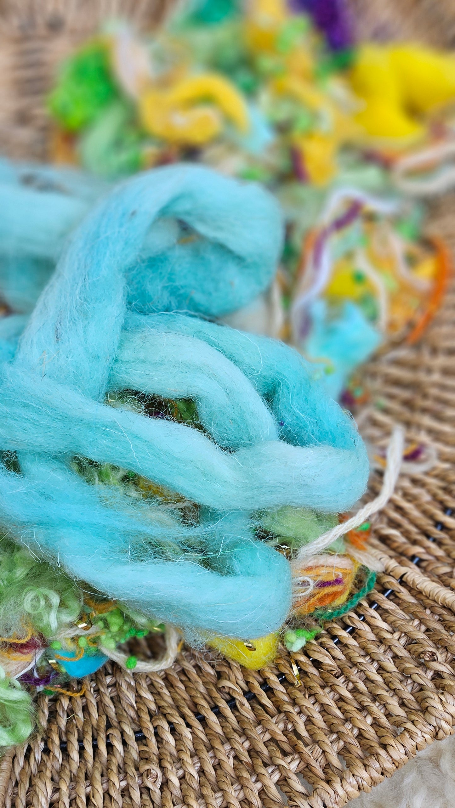 THE HARVEST - hand-dyed Van Gogh inspired rare wool texture blend for blending, felting, and papermaking - 2.5 oz | 71 g