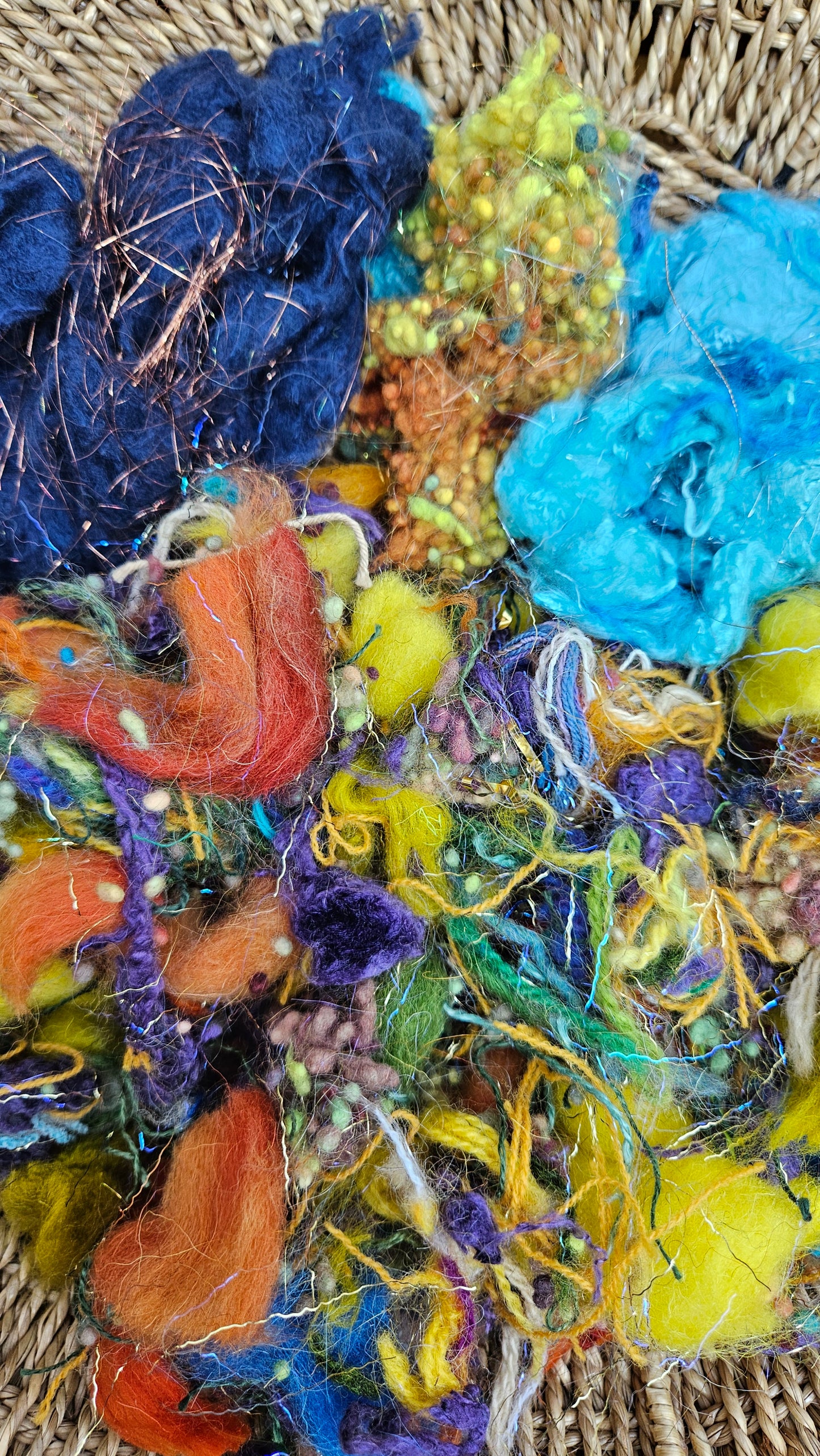 CAFE TERRACE AT NIGHT - hand-dyed limited edition Van Gogh inspired fiber art texture for blending, felting, and papermaking - 2.5 oz | 71 g