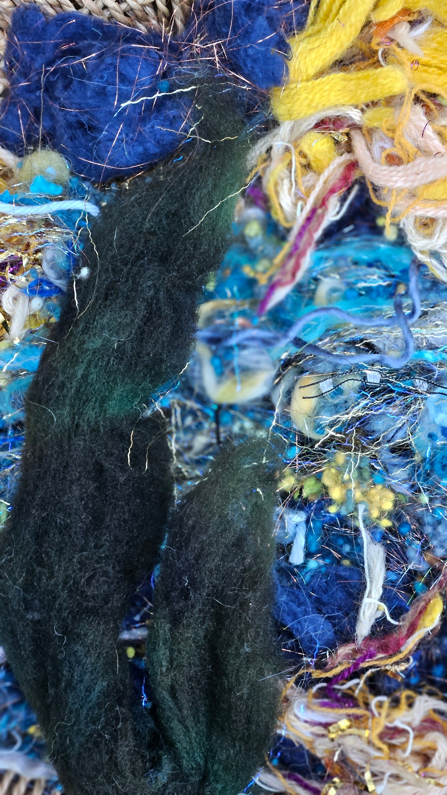 STARRY NIGHT - hand-dyed limited edition Van Gogh inspired fiber art texture for blending, felting, and papermaking - 2.5 oz | 71 g