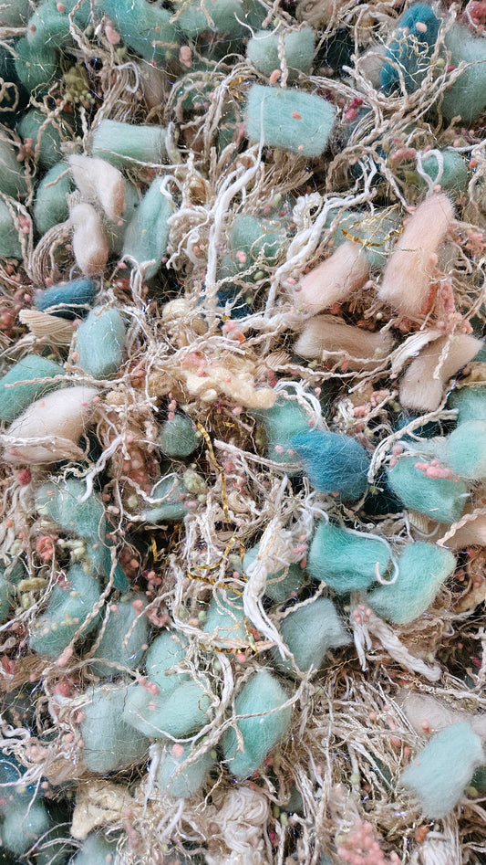 BYZANTINE - hand-dyed limited edition Mucha Art Nouveau inspired fiber art texture for blending, felting, and papermaking - 2.5 oz | 71 g