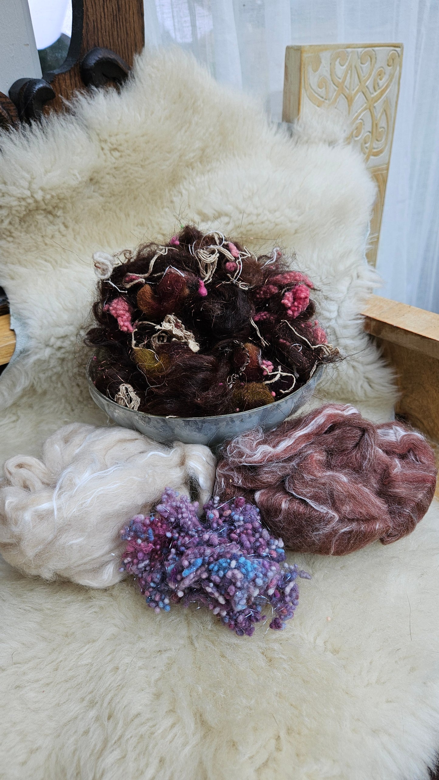 LADY CLARE - limited edition Waterhouse inspired luxury fiber artist kit for fiber blending and felting - 2.5 oz | 71 g