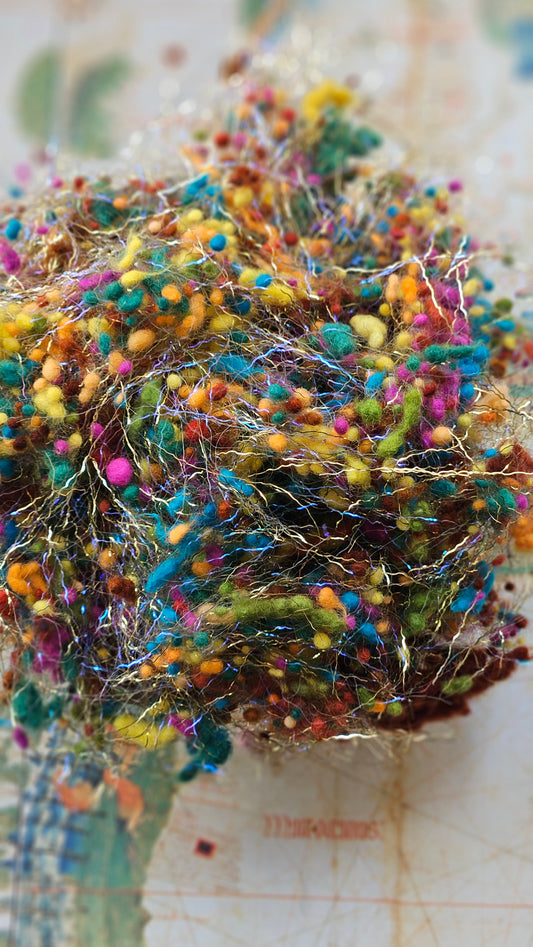 MARRAKESH GOLD - hand-dyed fine wool nepps with Angelina sparkle for fiber blending and felting - 1 oz | 28 g