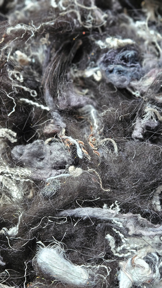 GUERNICA - limited edition Picasso inspired horse hair fiber art texture for blending, felting, and papermaking - 1 oz | 28 g