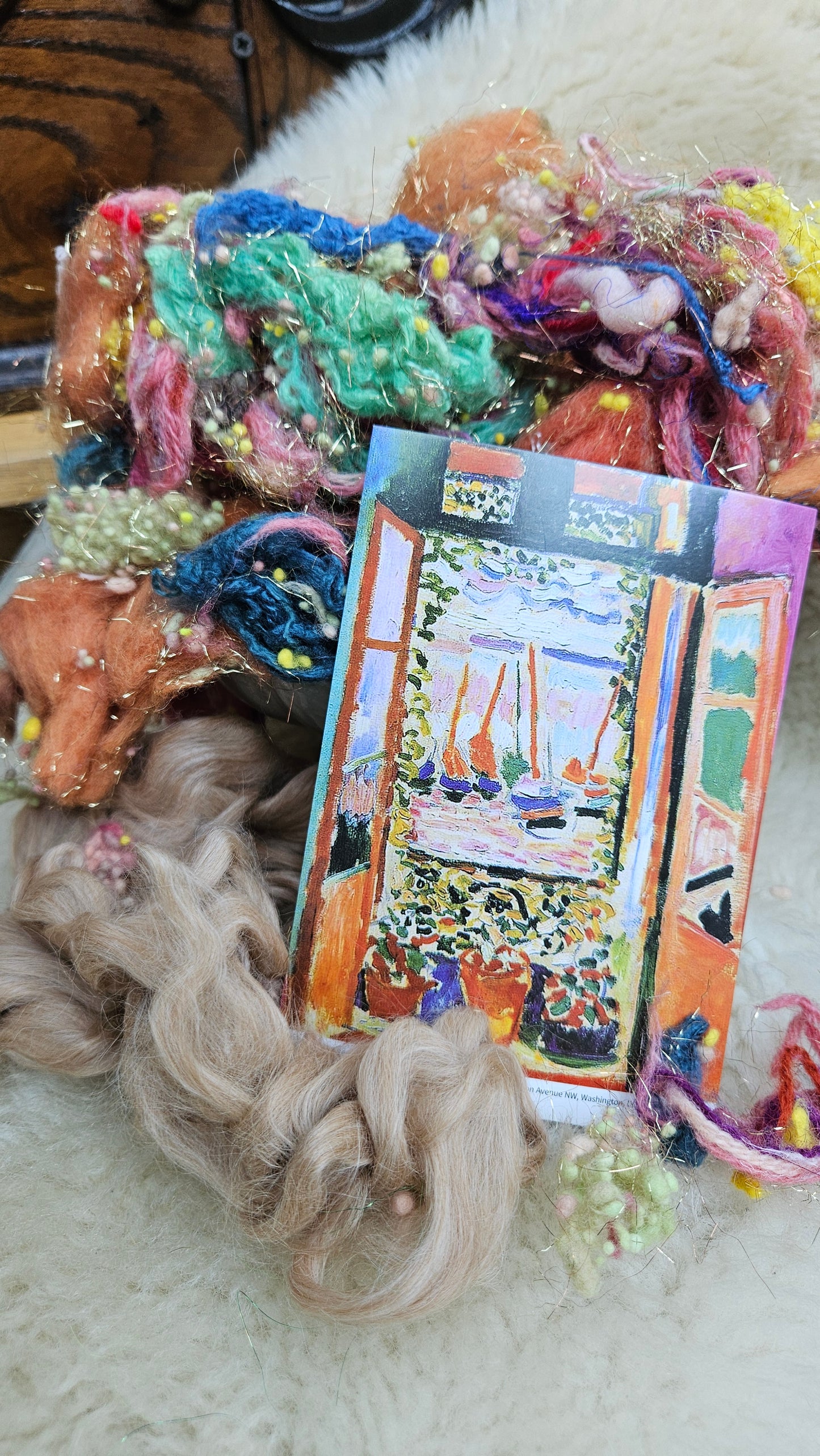 THE OPEN WINDOW - limited edition Matisse Abstract Expressionism inspired luxury fiber artist kit for fiber blending and felting - 2.5 oz | 71 g