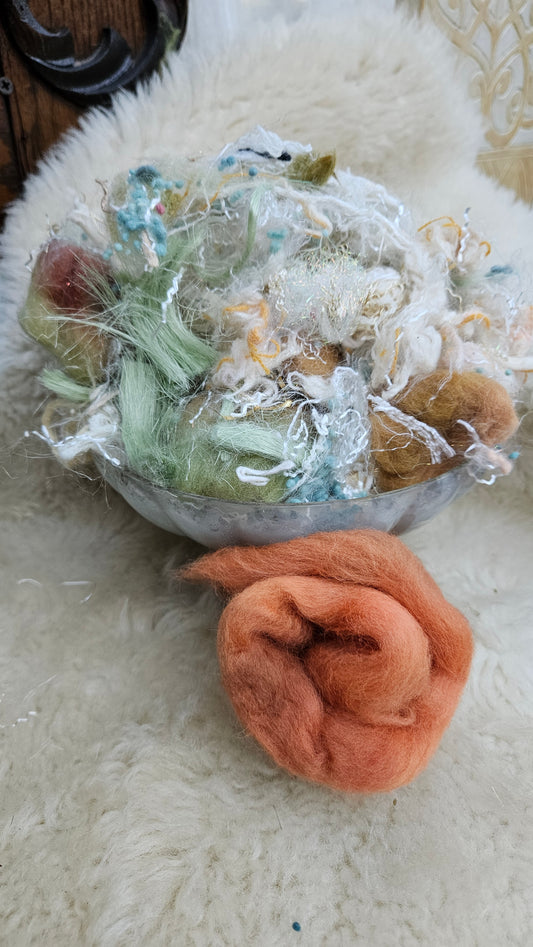 TOPAZ - limited edition Mucha Art Nouveau inspired luxury fiber artist kit for fiber blending and felting - 2.5 oz | 71 g